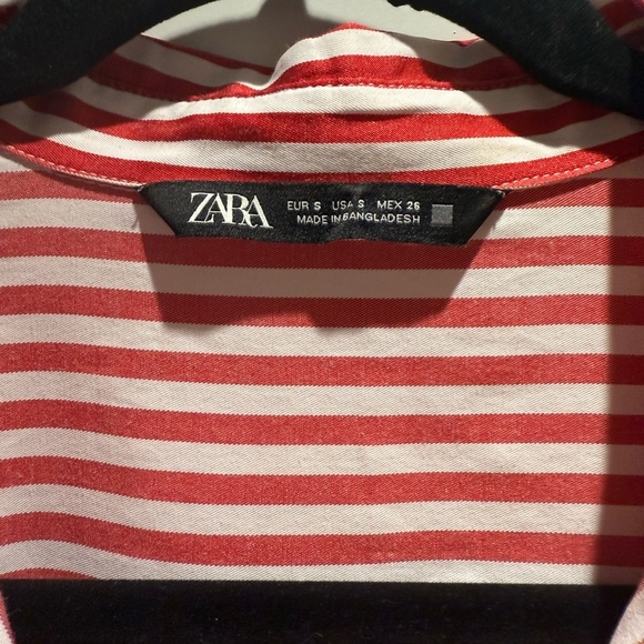 Zara over sized Red and White Striped Shirt - Picture 5 of 6